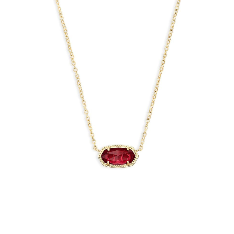 Klassische Oval-Rubin-Gold-Halskette