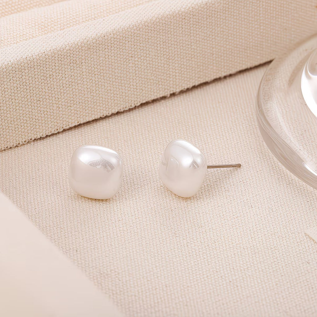 Elegante quadratische Perlen Ohrstecker