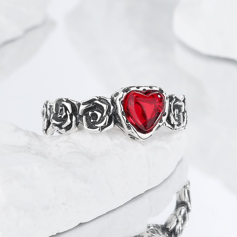 Vintage Silber Rose Herzring
