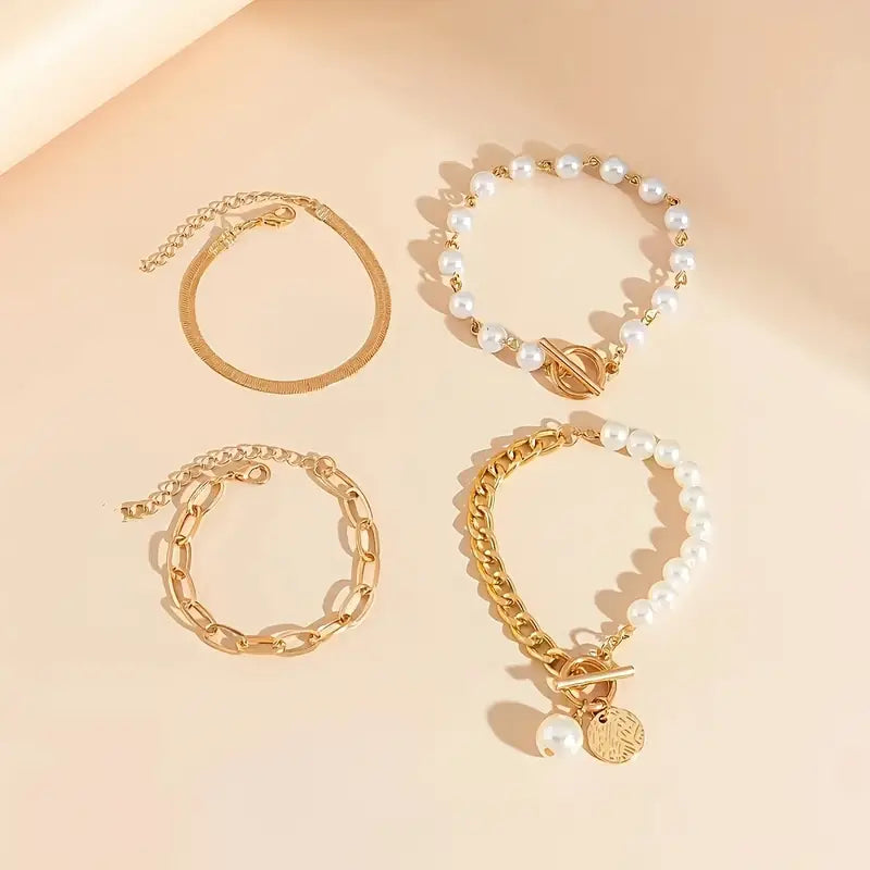 Luxe Schichtperlen-Armband-Set
