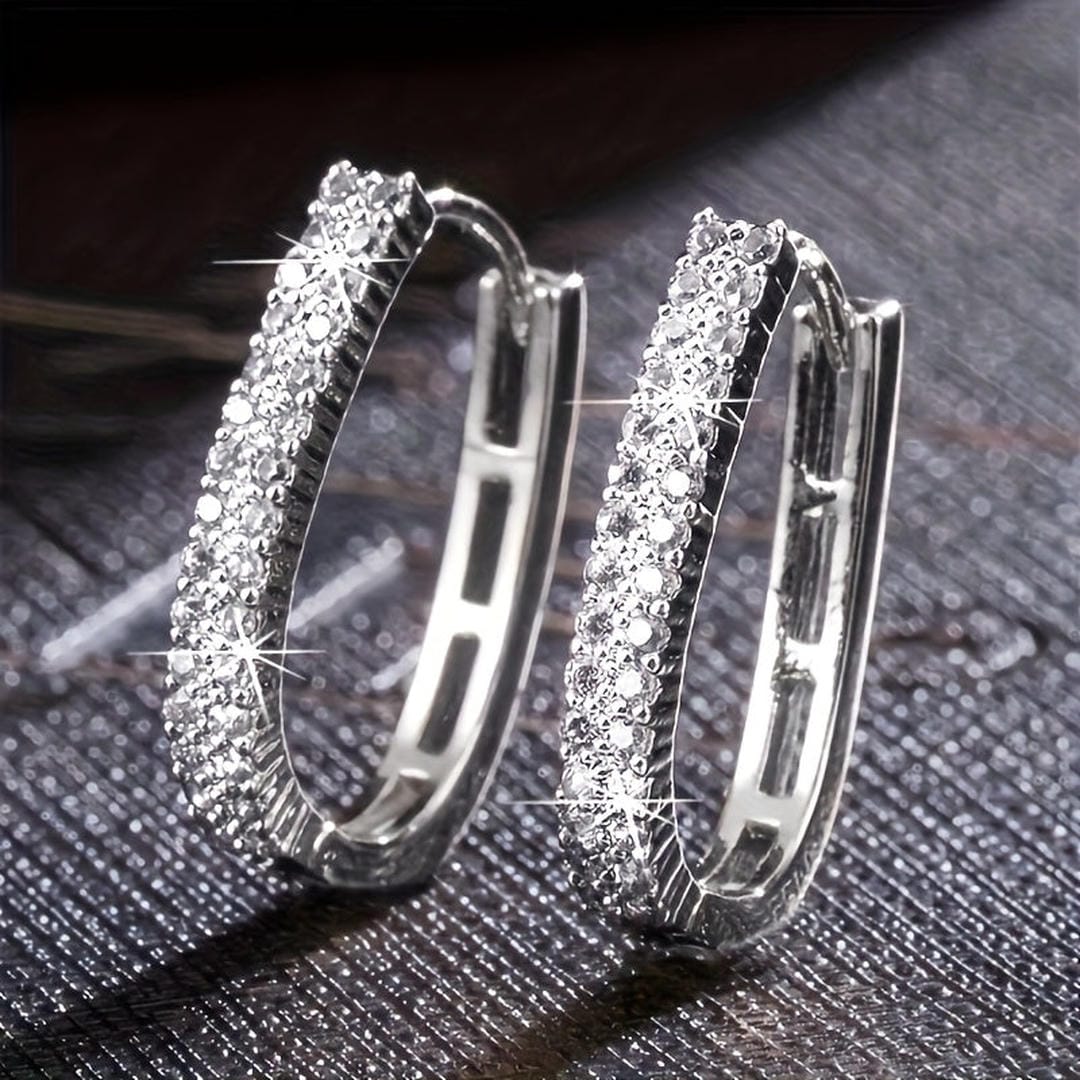Elegante Runde Zirkonia Ohrringe