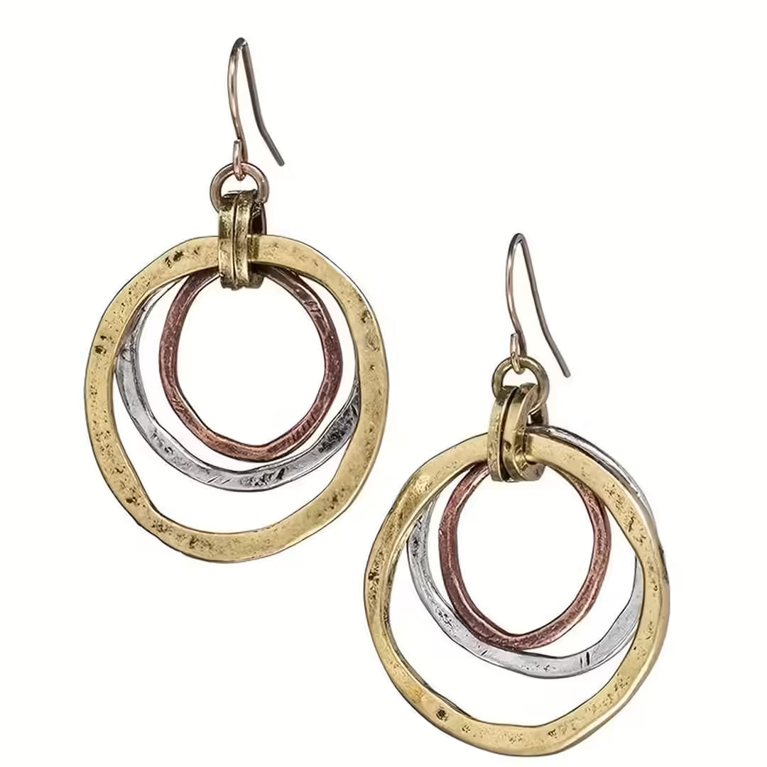 Mehrfarbige Vintage-Ohrringe im Hoop-Stil
