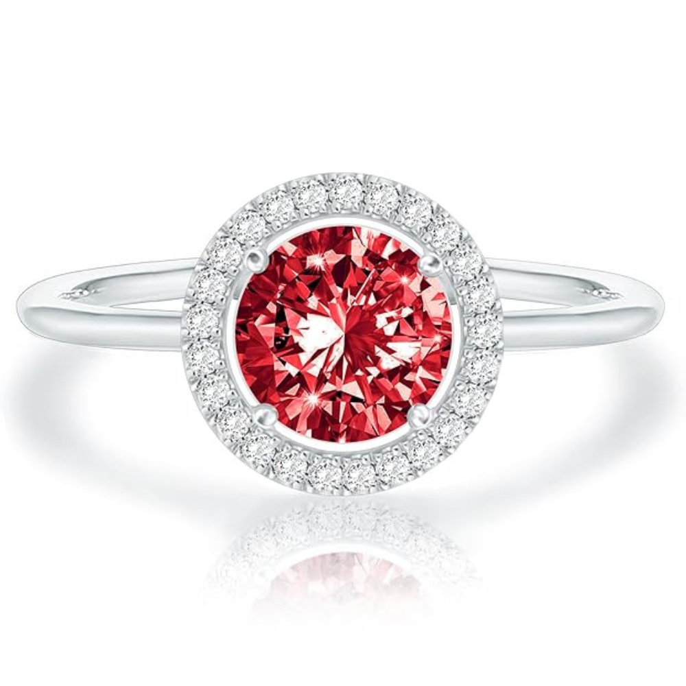 Crimson Glow Versprechen Rubin Weißgoldring