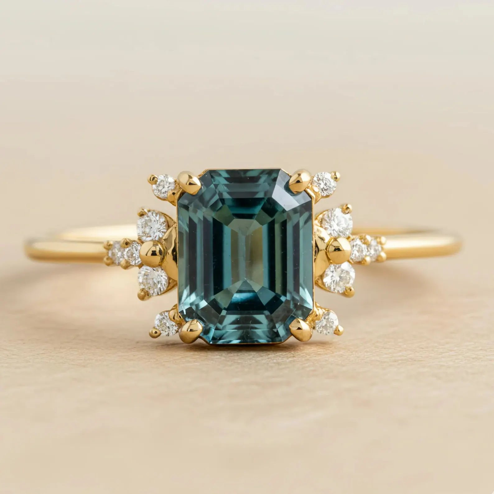 Kristallblauer Glanz Ring Set