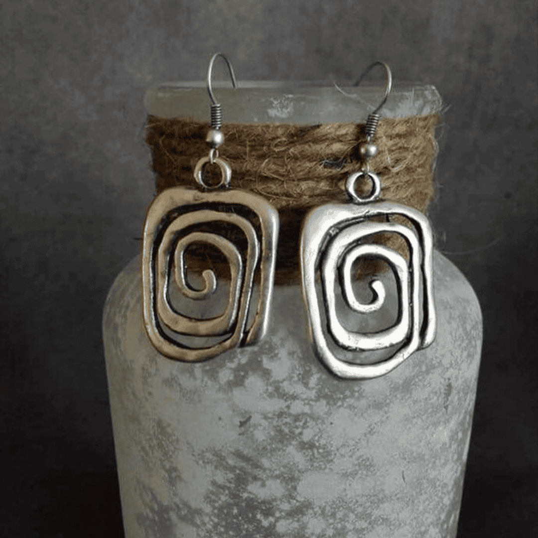 Vintage Spiral Silber Ohrringe