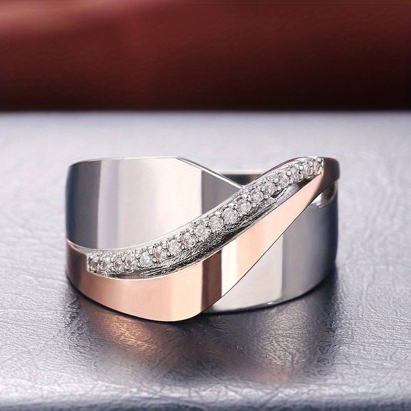 Vintage Roségold Silber Zirkonia Ring