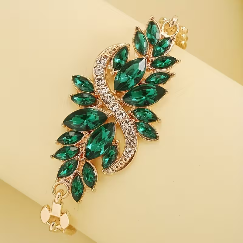 Grünes Blumen-Stil Armband