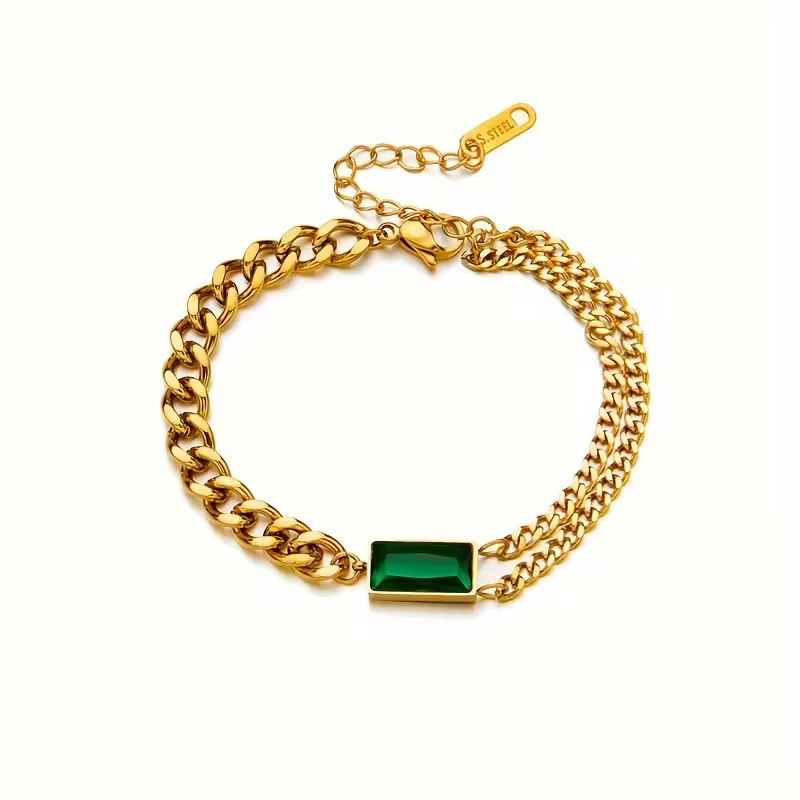 Smaragd Bar Kettenarmband