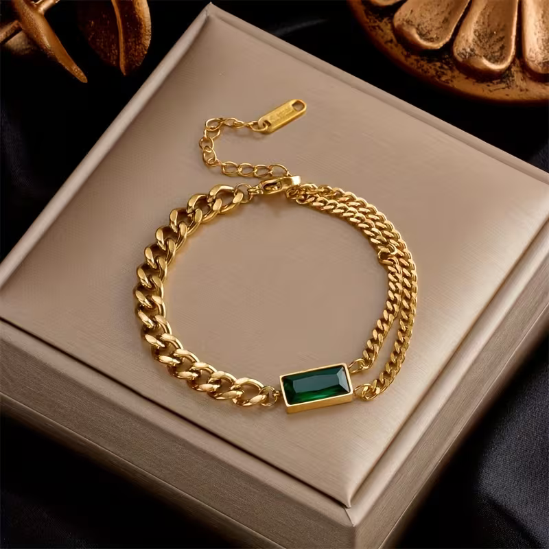 Smaragd Bar Kettenarmband