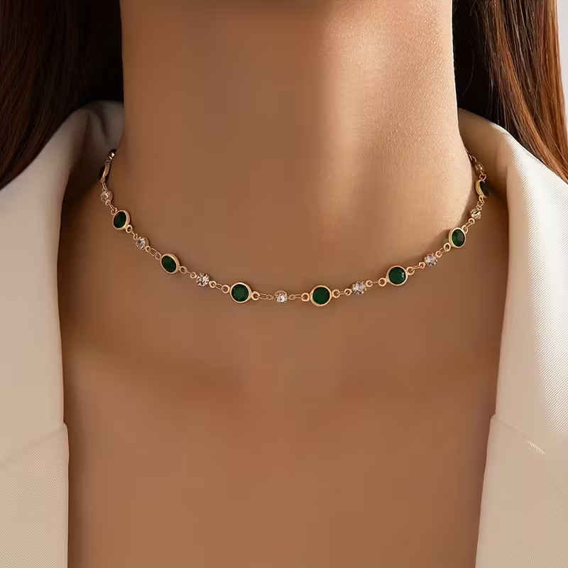 Verdant Dots Statement-Halskette