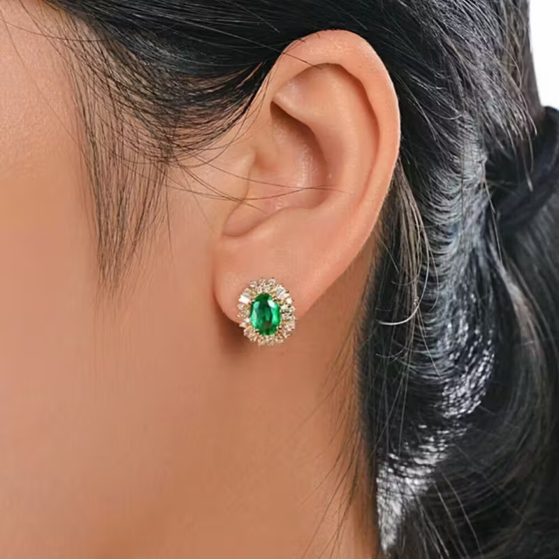 Elegante Smaragd Royale Ohrringe