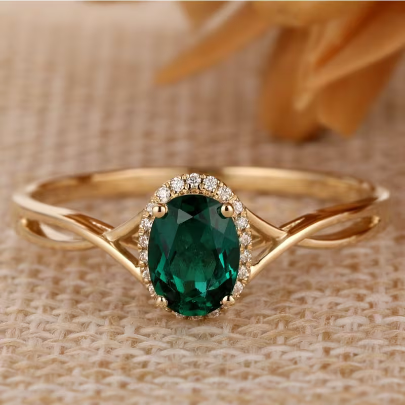 Grüner Twist-Stil Ring