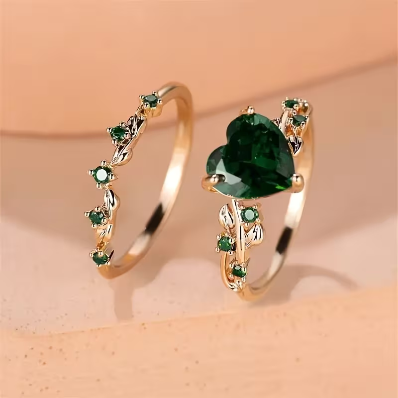 Herzgebunden Duo Ring Set