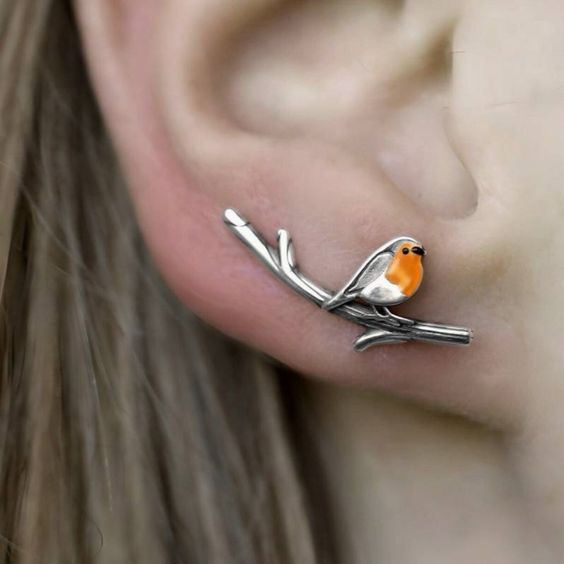 Vintage Birdie Silber Ohrringe