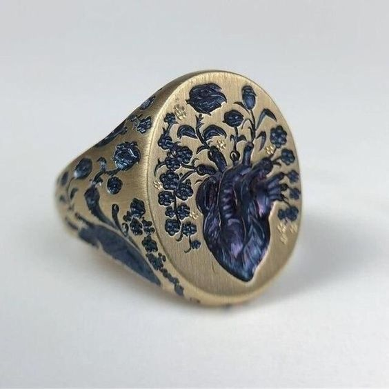 Vintage Blauer Blumenring