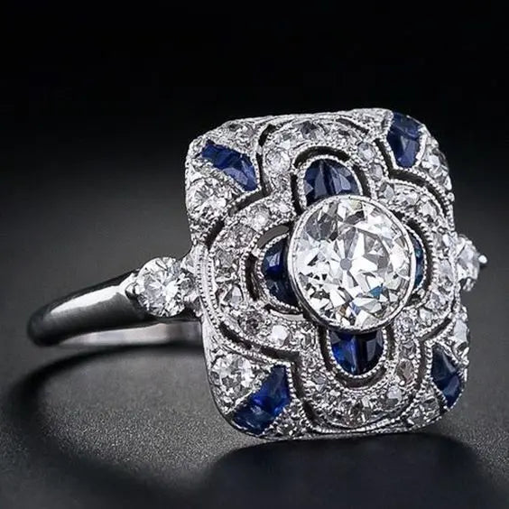 Sapphire Zirconia Silberring