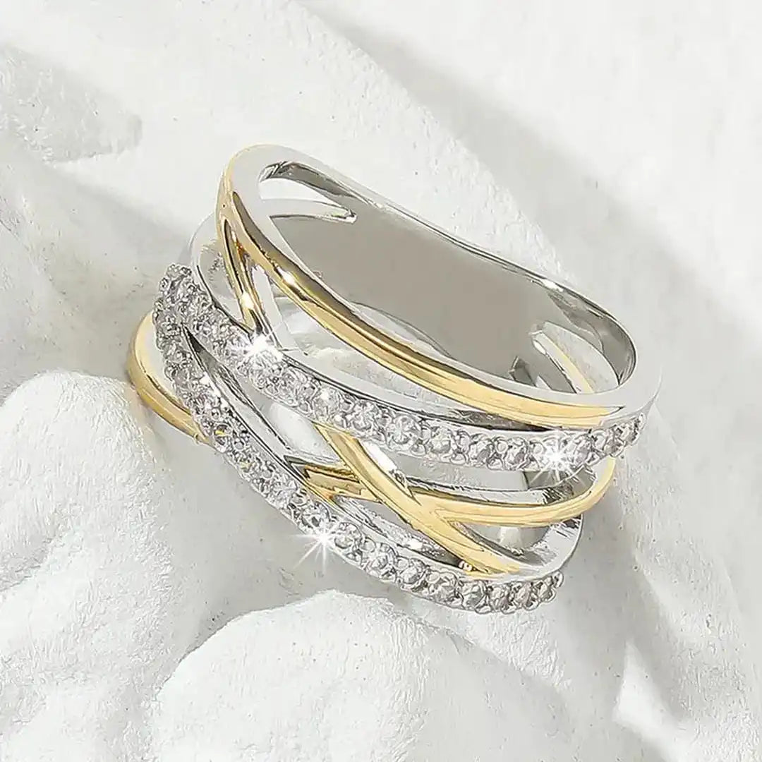 SilberGold Radiance Zirkonia Ring