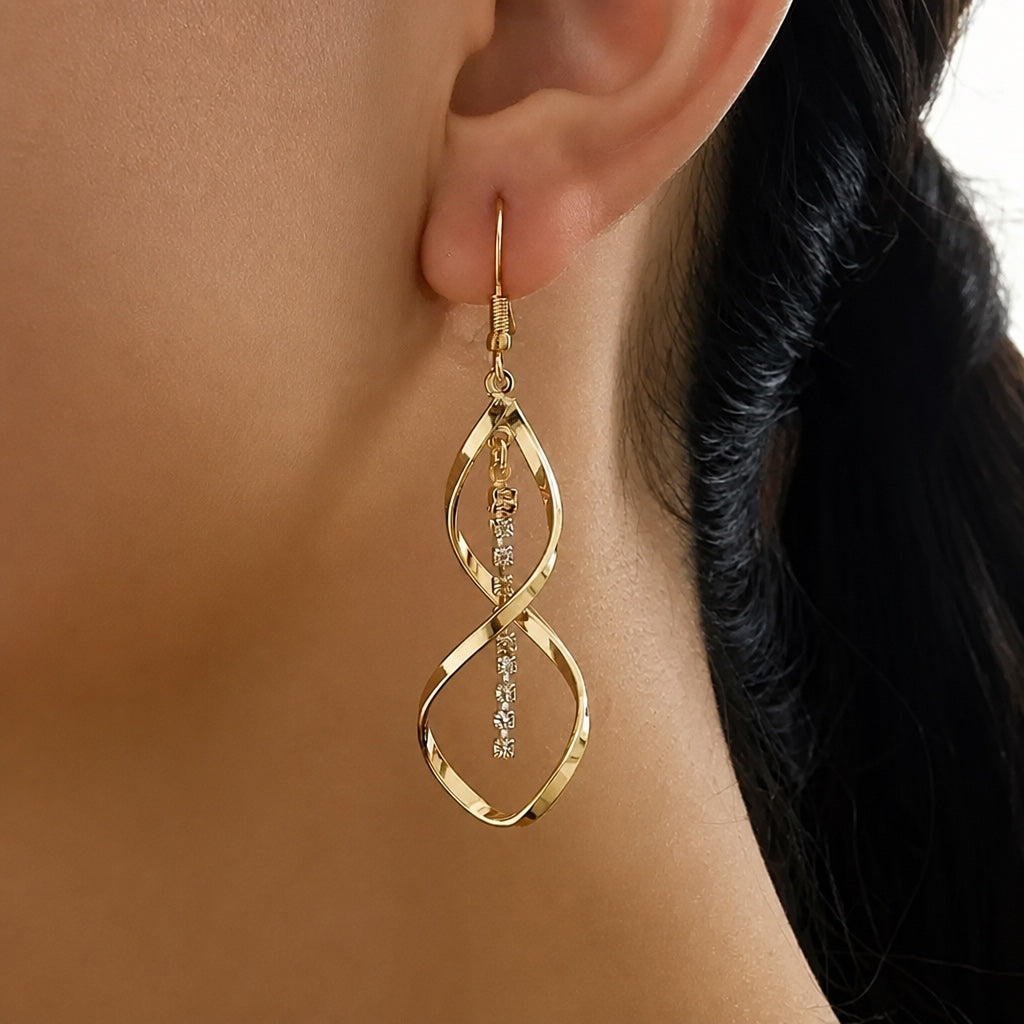 Sonnenstrahl Spiral Ohrringe aus Weißgold