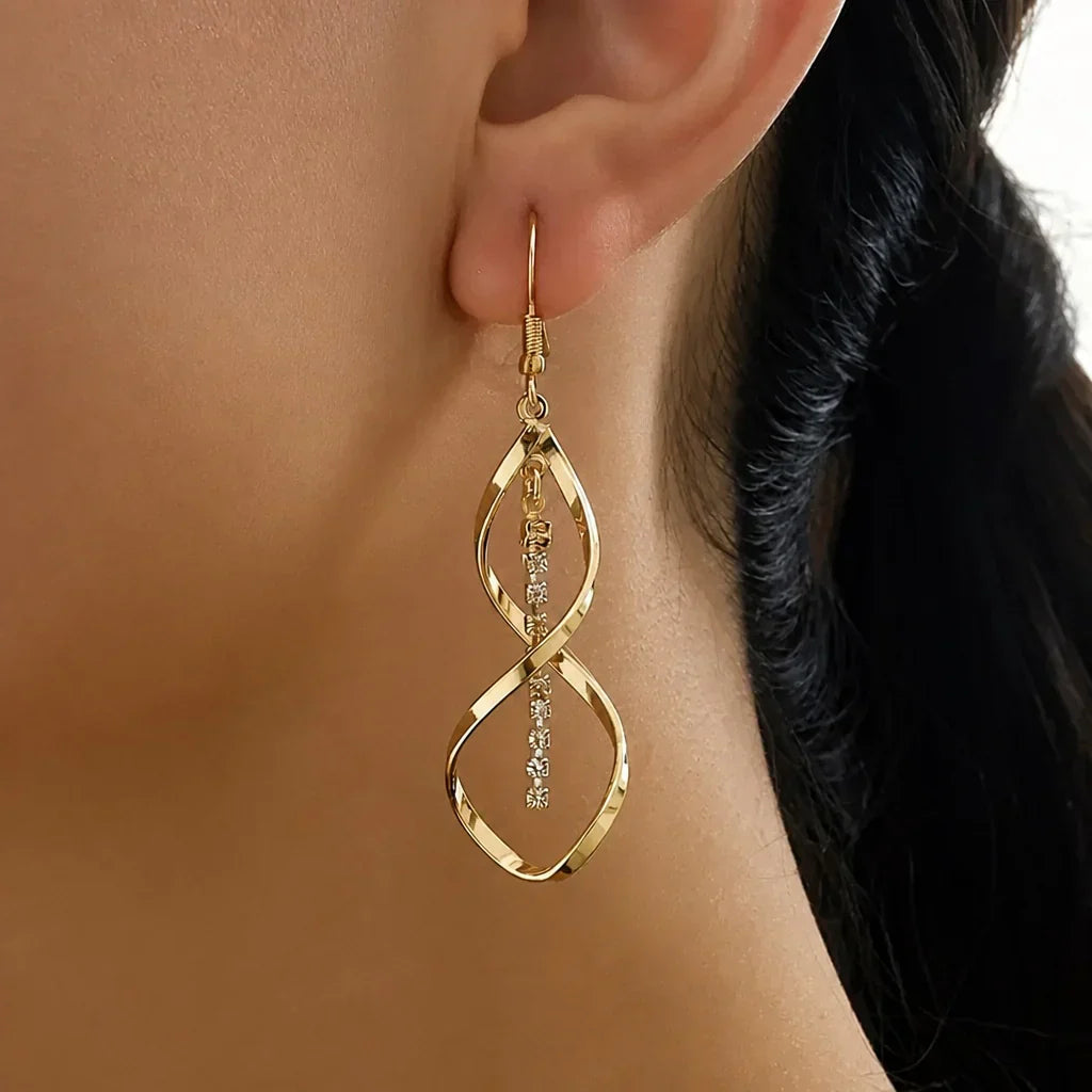 Sonnenstrahl Spiral Gold Ohrringe