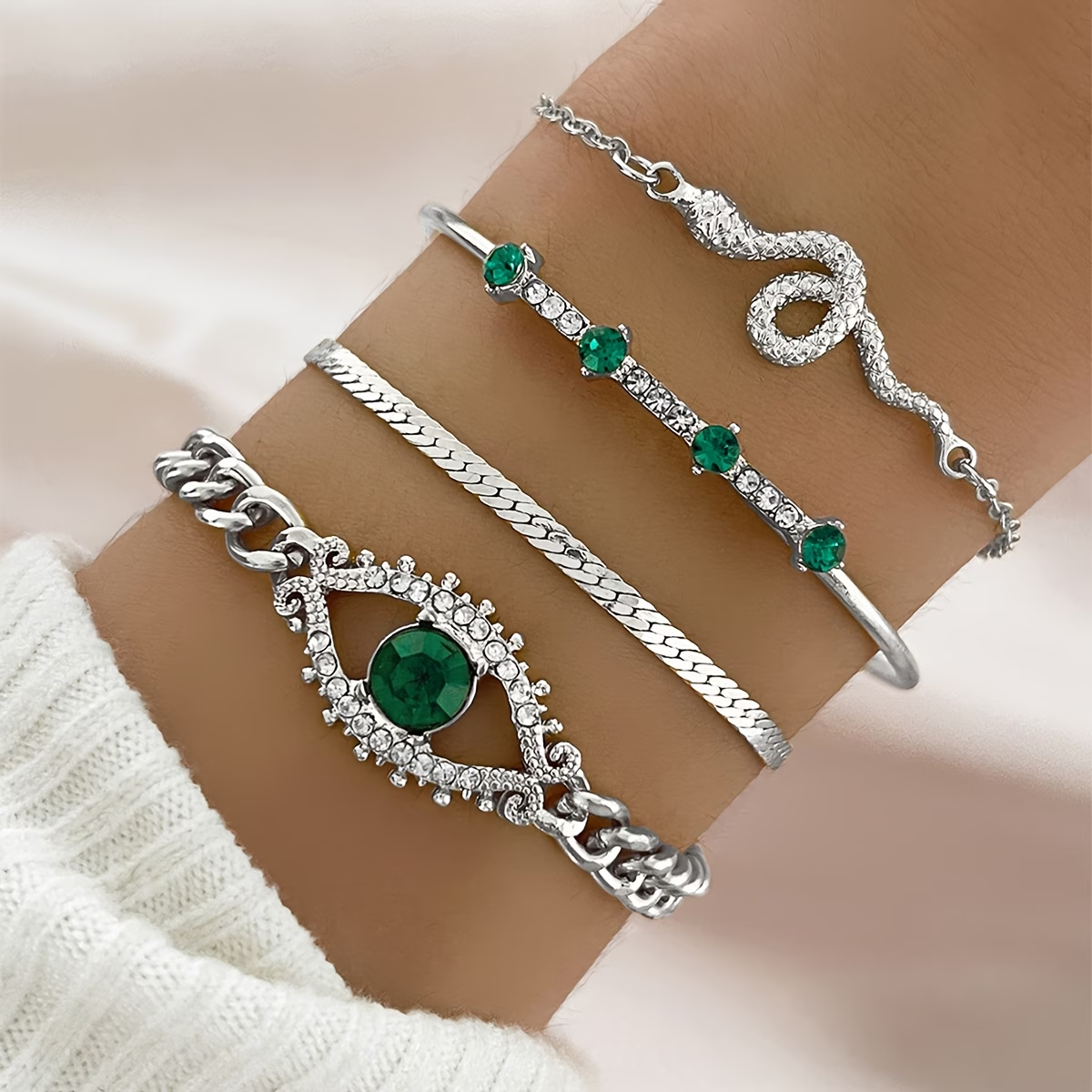 Schlangenketten-Augenarmband