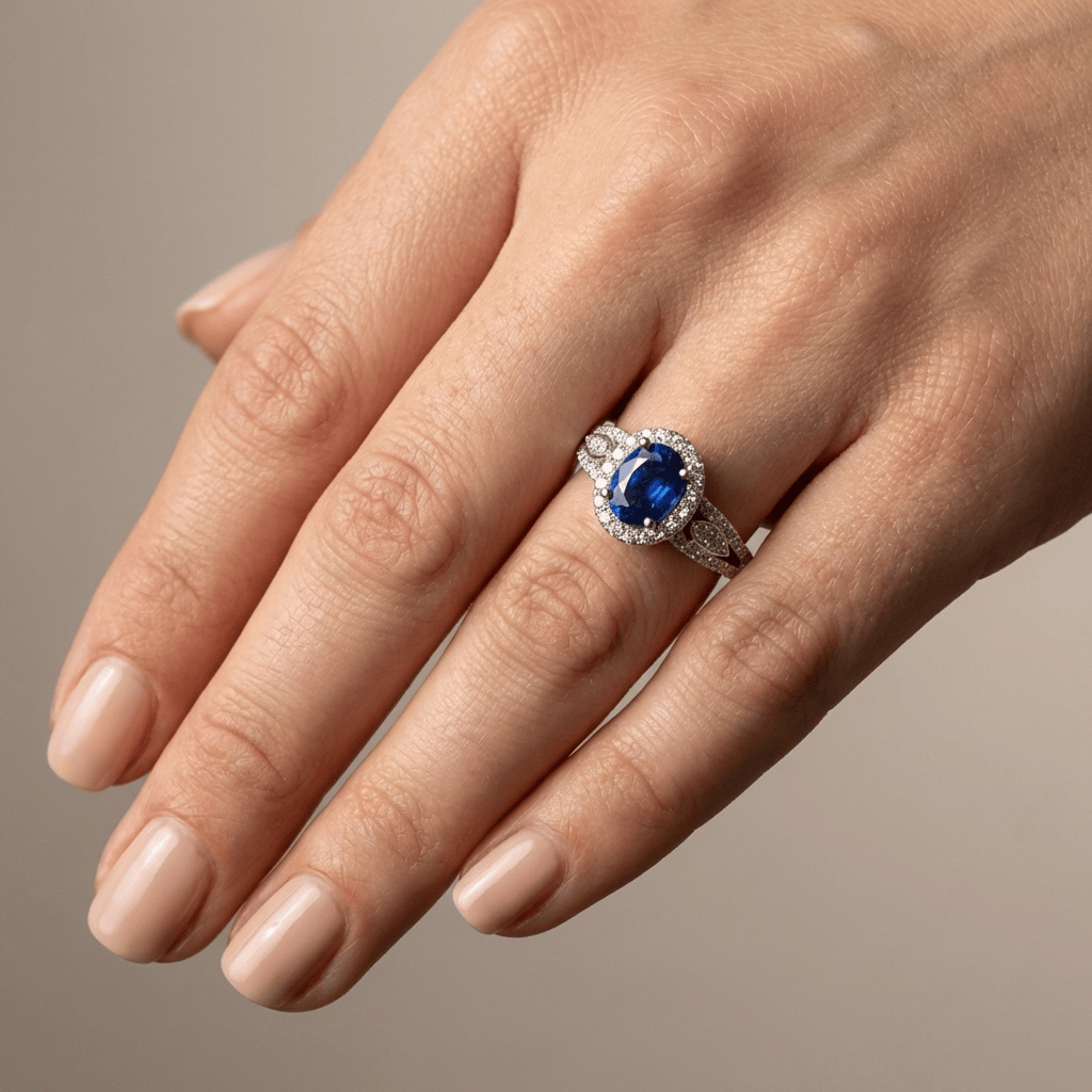 Saphir Halo Vintage Ring