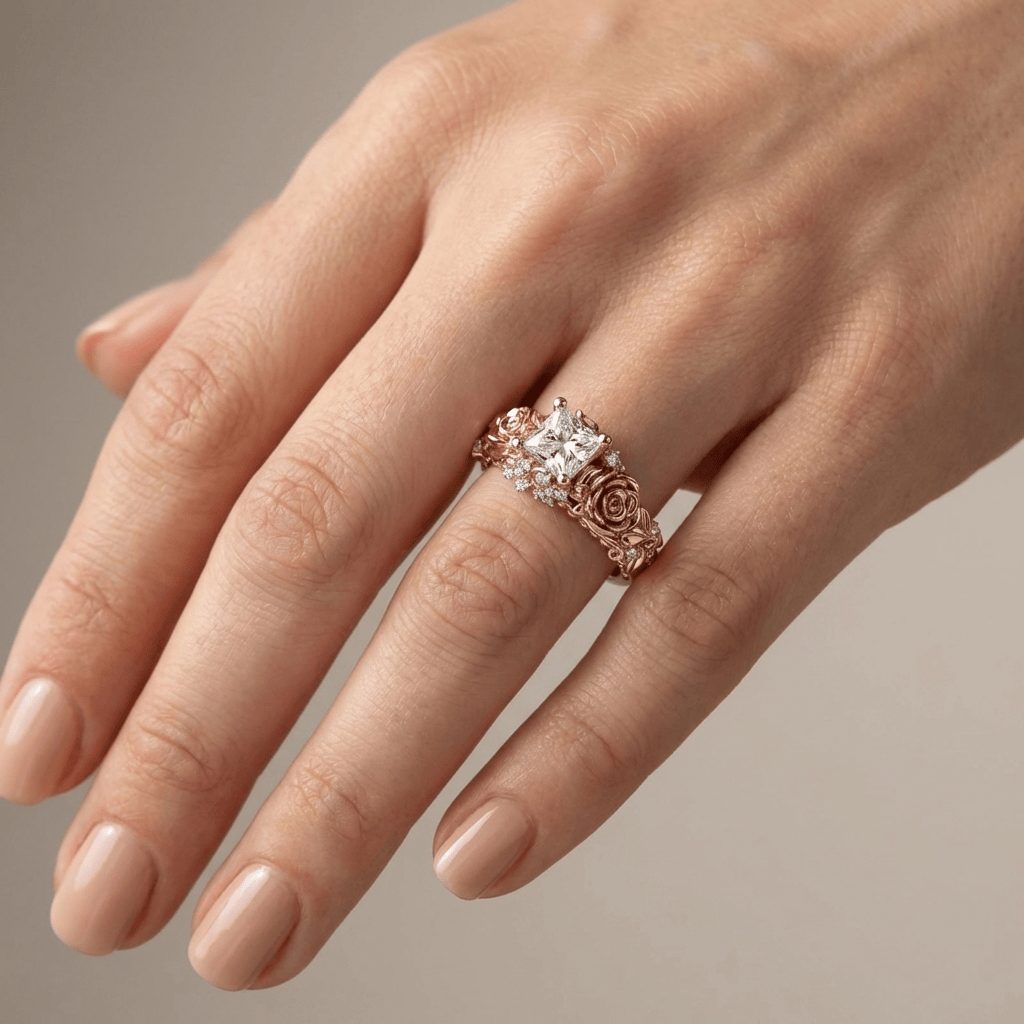 Rosen- und Zirkonia Vintage Ring
