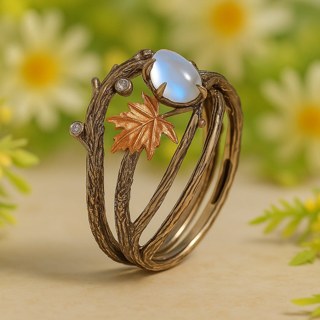 Vintage Natur Mondsteinring