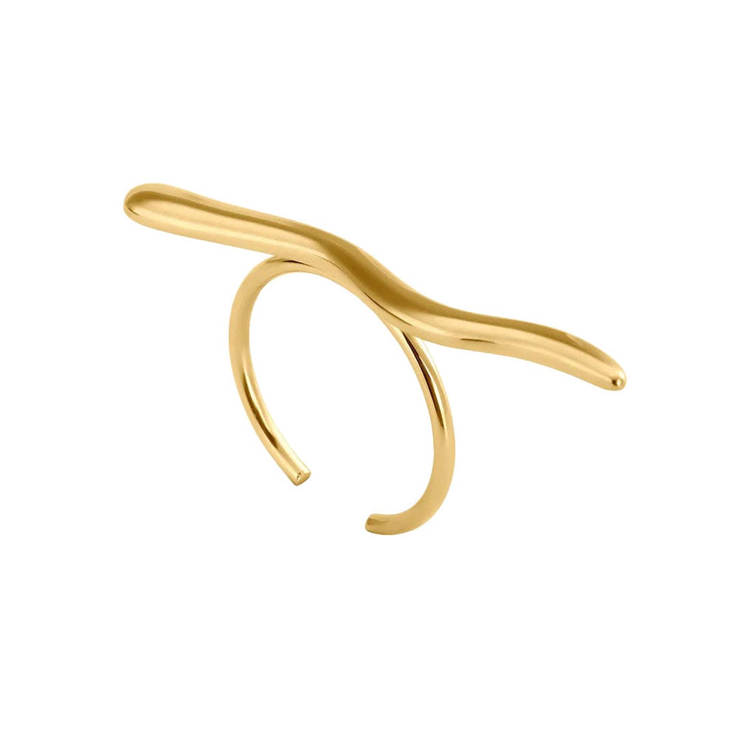 Minimalistischer Goldzweig-Ring