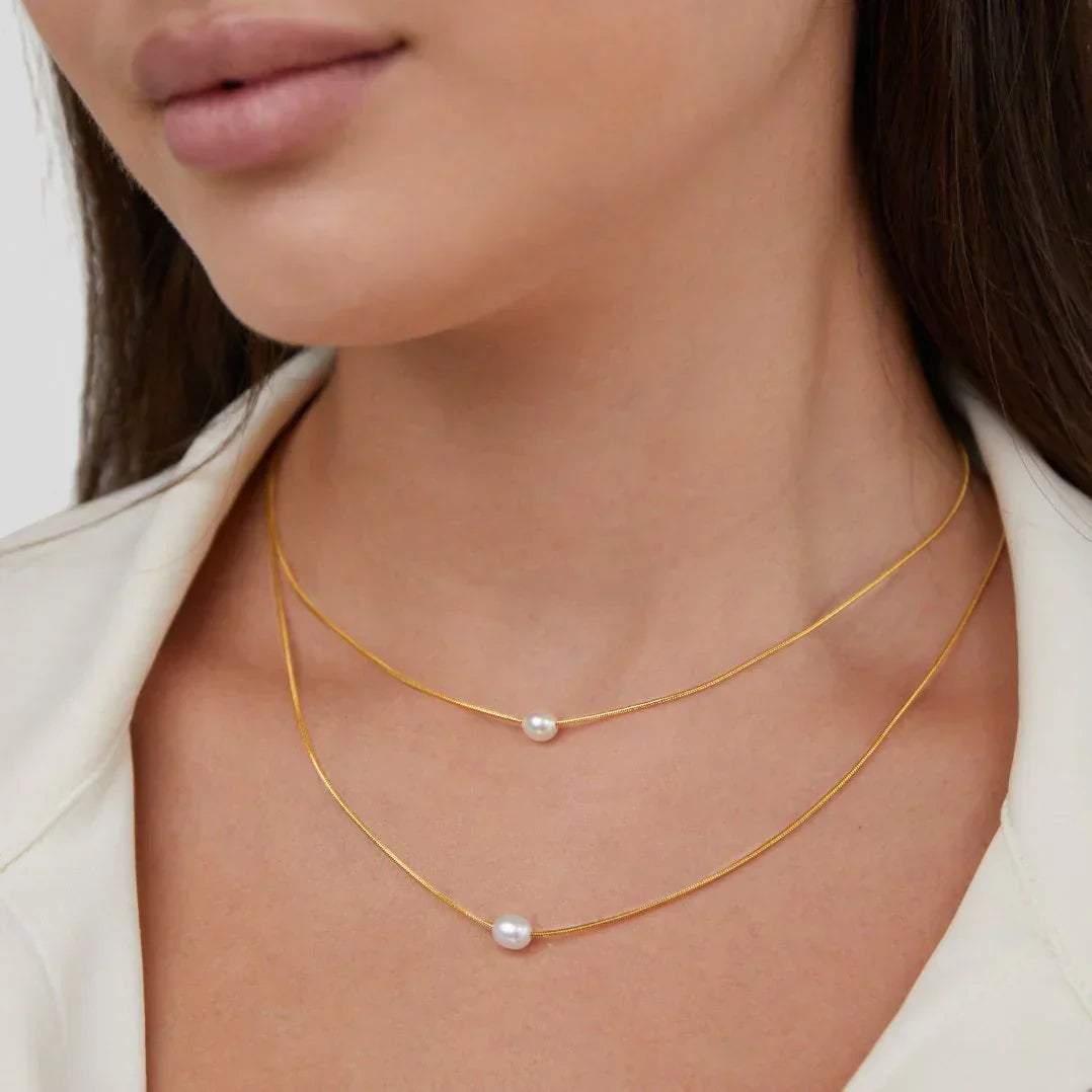 Elegante Schichtperlenkette