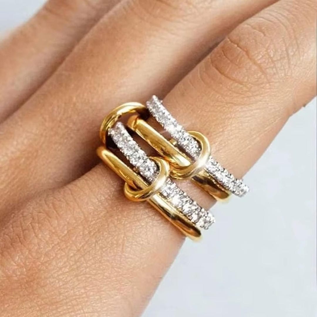 Verflochtenes Zirkonia-Ring-Set