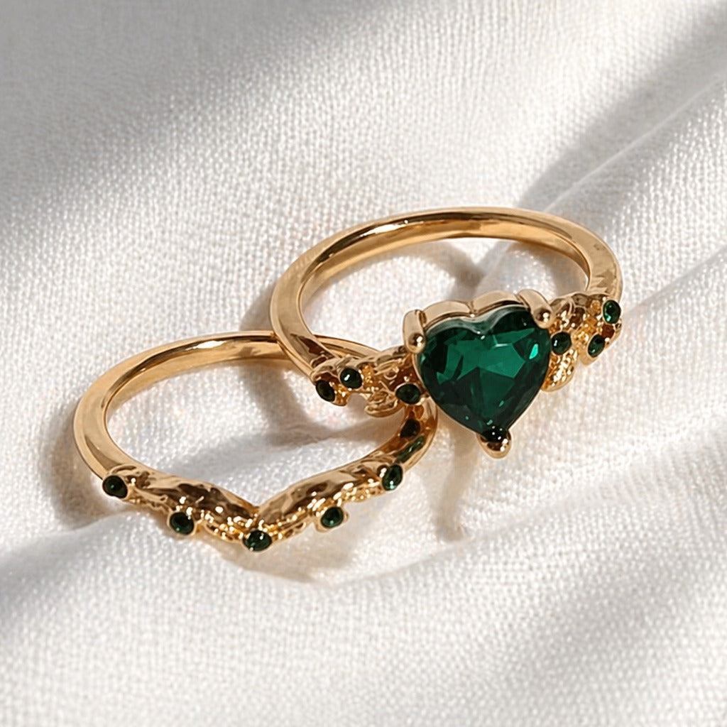 Herzgebunden Duo Ring Set