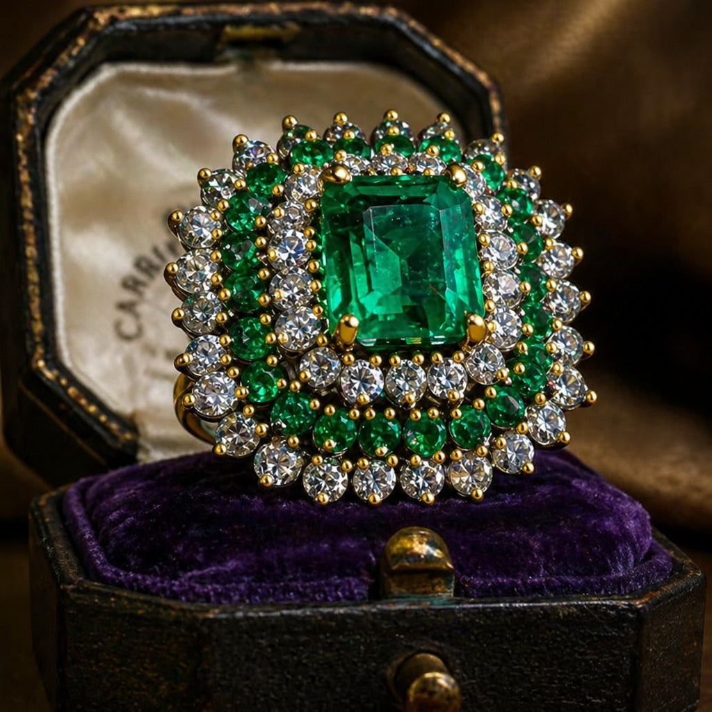 Kristalline Smaragd Elegante Ring