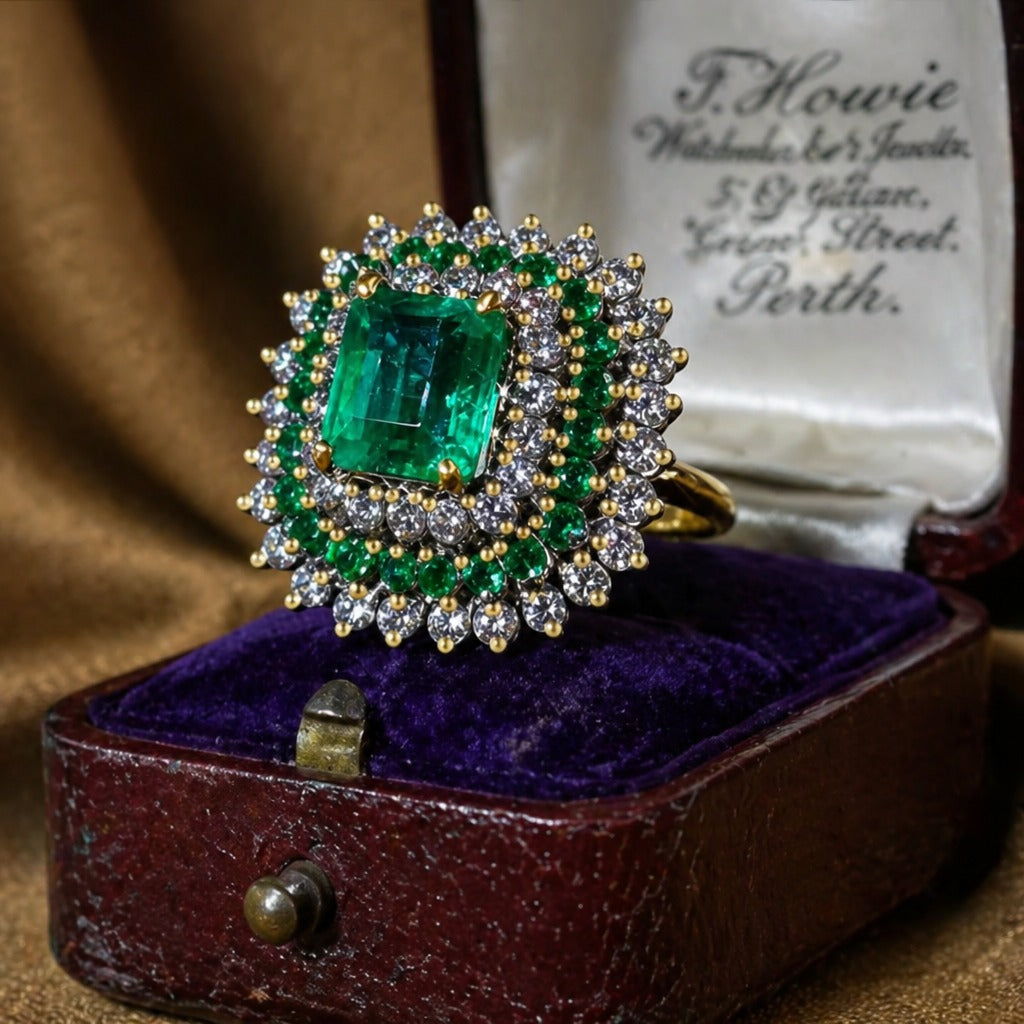 Kristalline Smaragd Elegante Ring