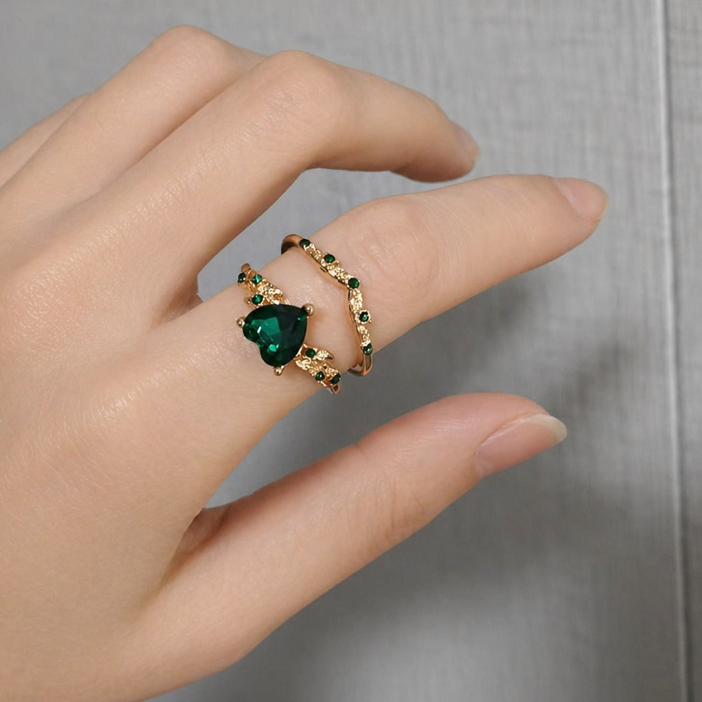 Herzgebunden Duo Ring Set