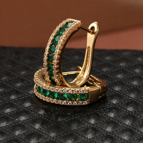 Elegante Glanz Smaragd Ohrringe