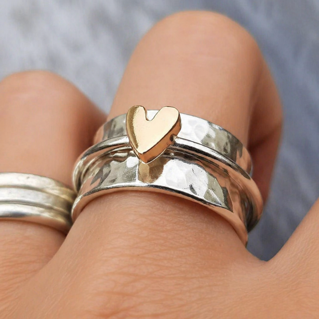 Vintage Silber Gold Herzring