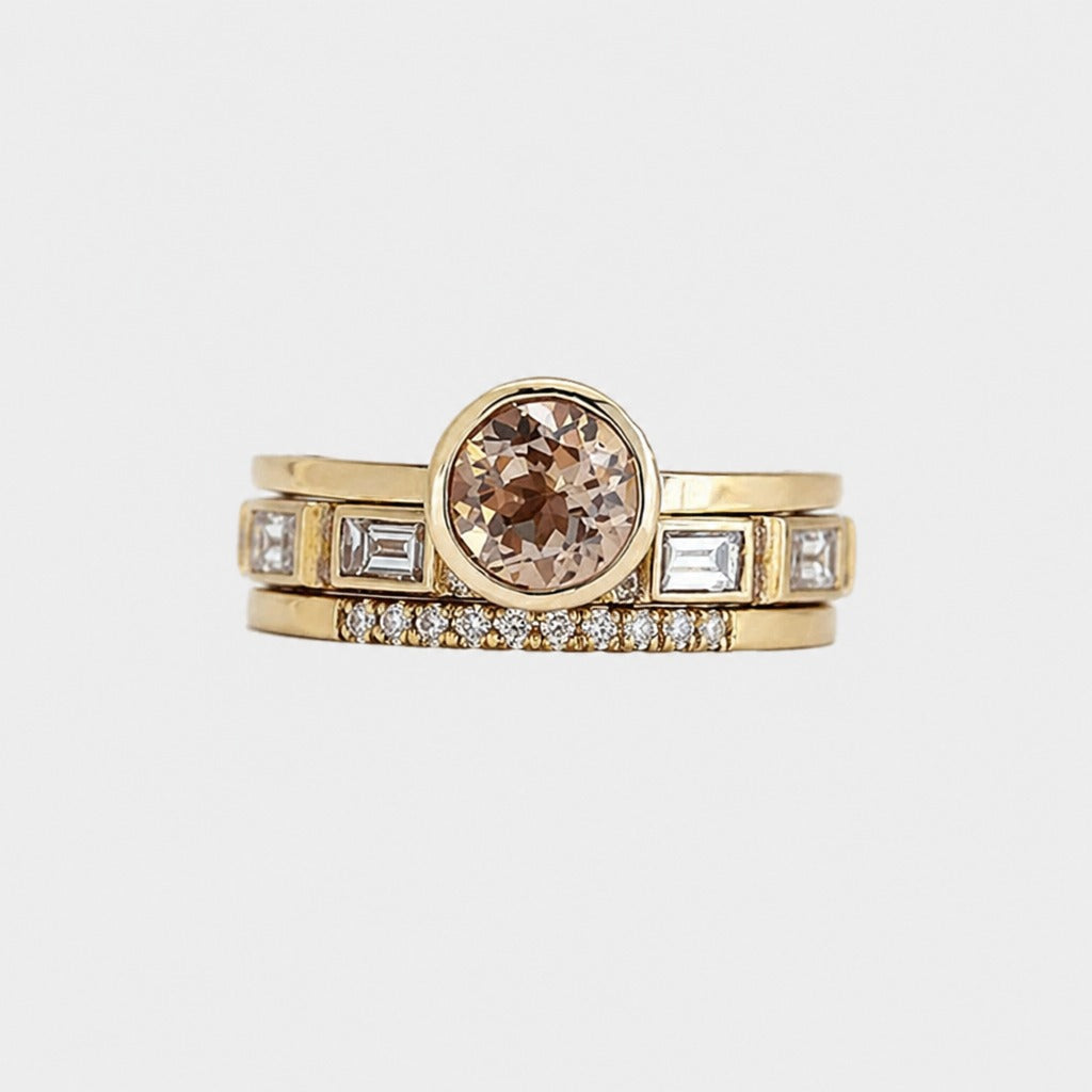 Kristall Goldring Set