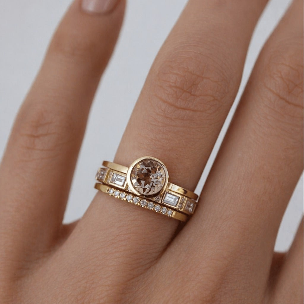 Kristall Goldring Set