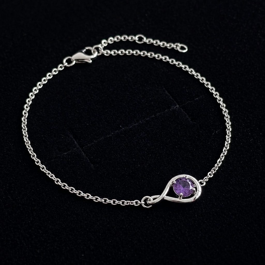 Amethyst Infinity Armband aus Weißgold