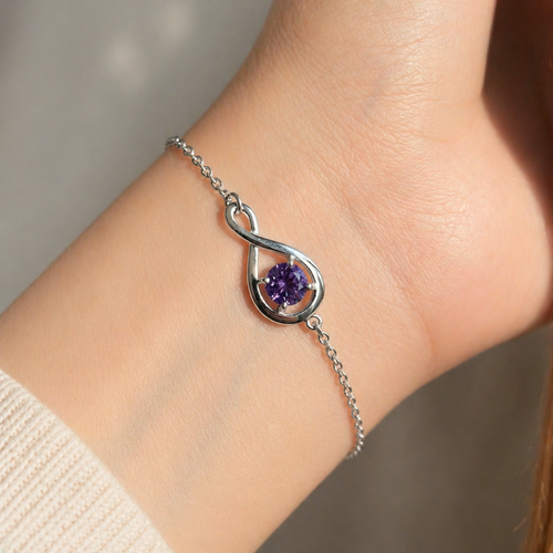Amethyst Infinity Armband aus Weißgold