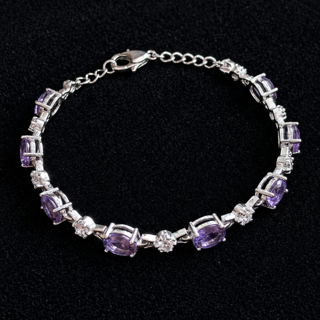 Amethyst Starlight Weißgoldarmband