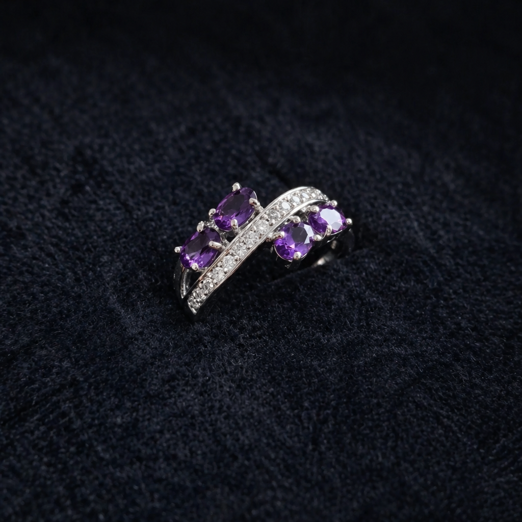 Lavendel Flow Weißgoldring