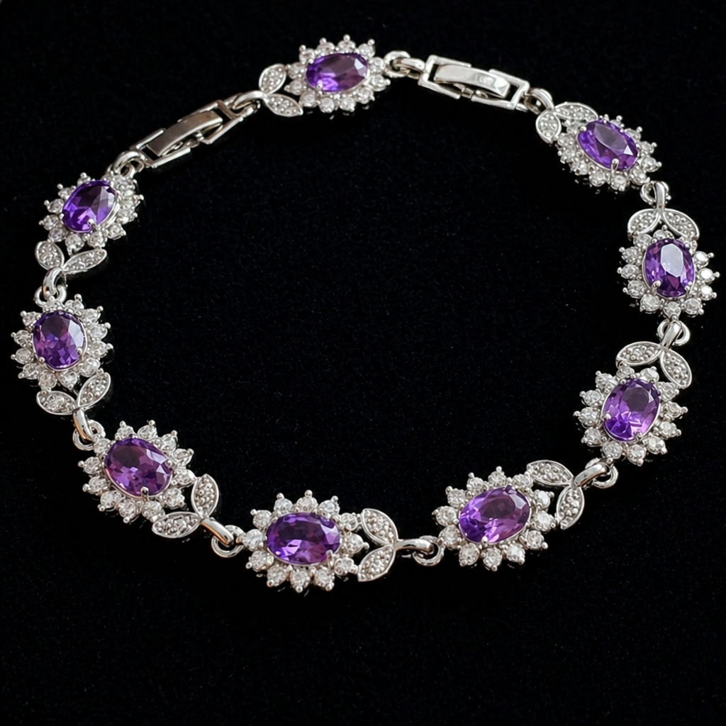 Iridessa Violetthorn Weißgoldarmband