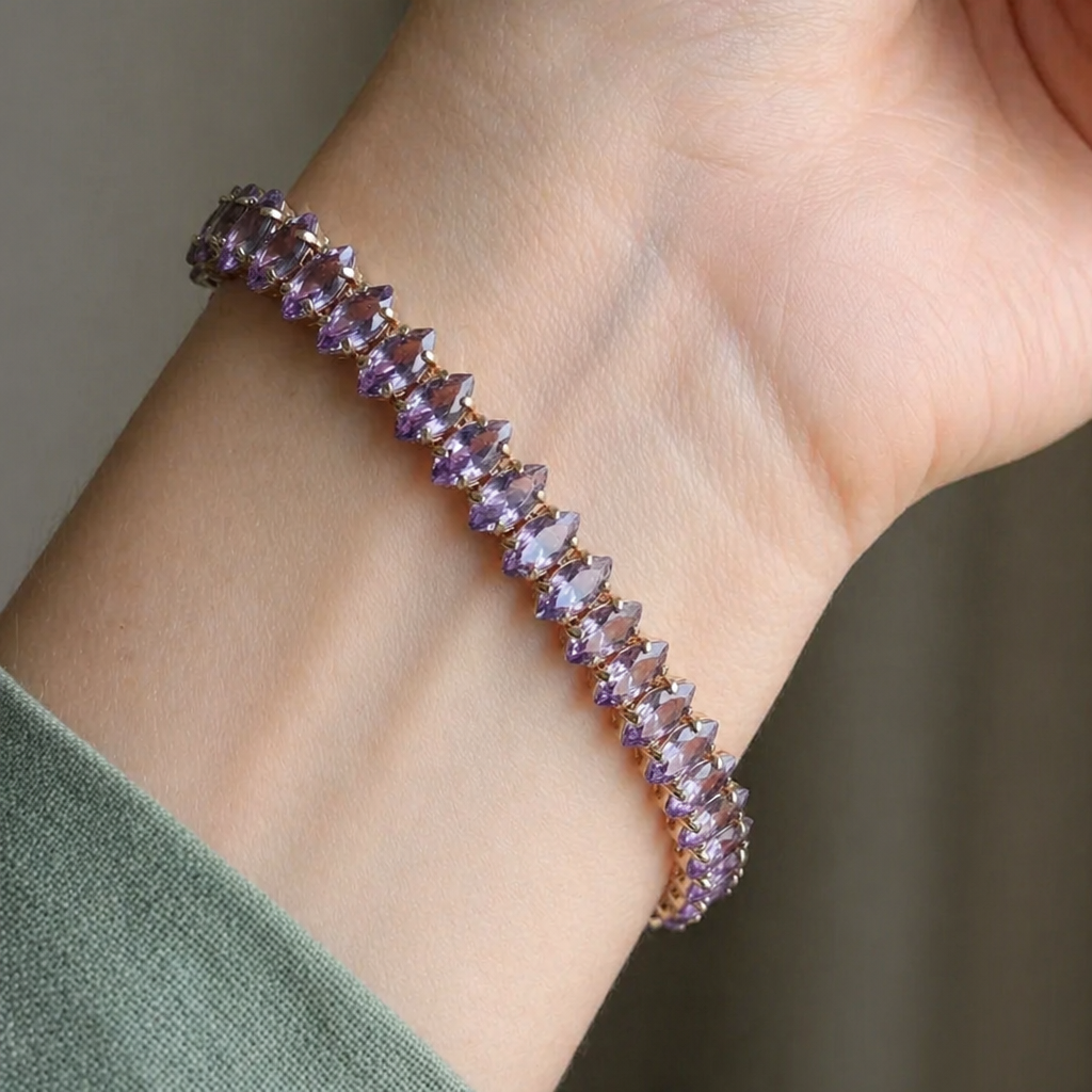 Amethyst Marquise Gold Tennisarmband