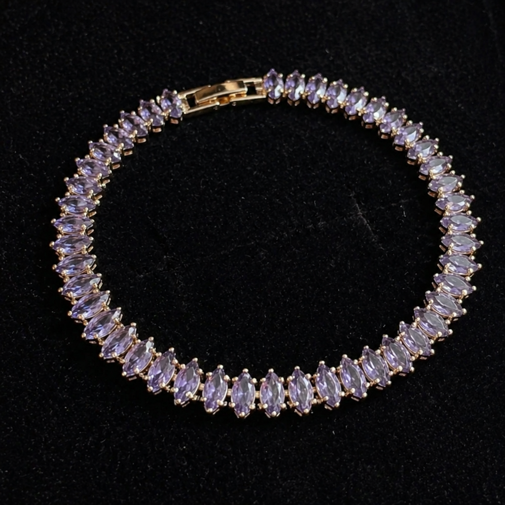 Amethyst Marquise Gold Tennisarmband