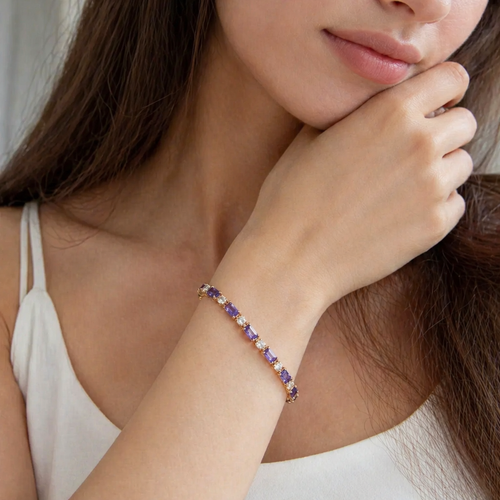 Amethyst Prisma Roségold Tennisarmband