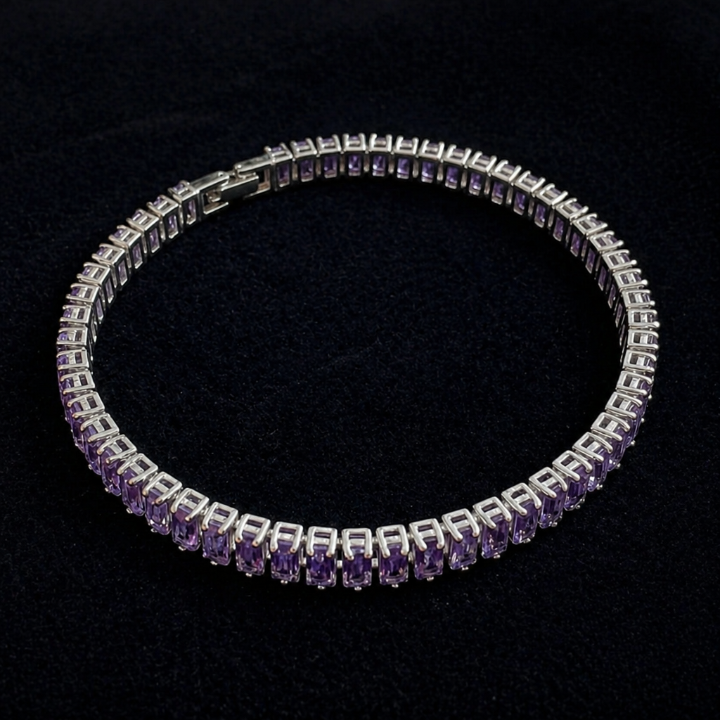 Amethyst Vertéa Weißgold Tennisarmband