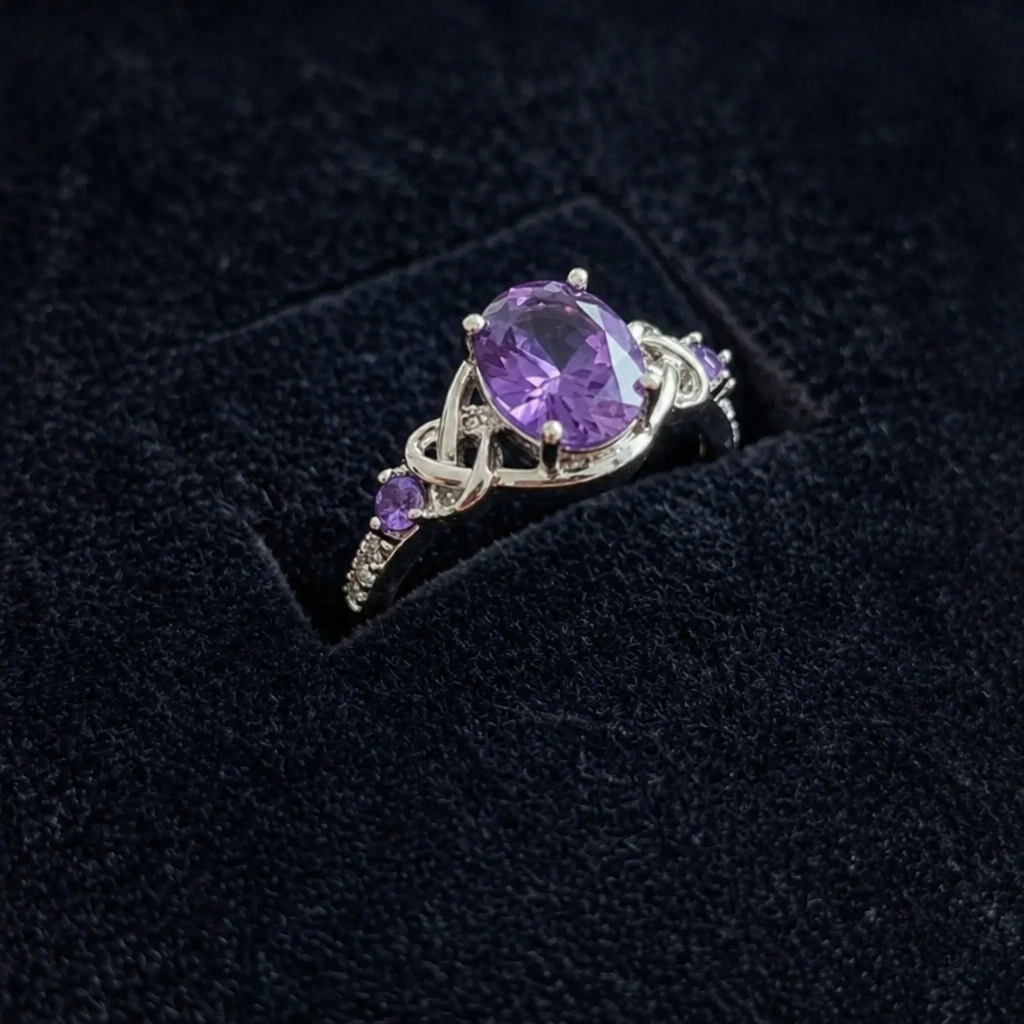 Amethyst Weißgold Knotenring