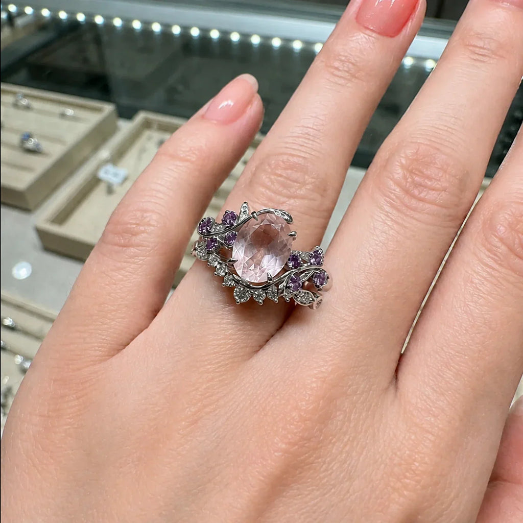 Miravelle Leafglow Weißgold Ring Set