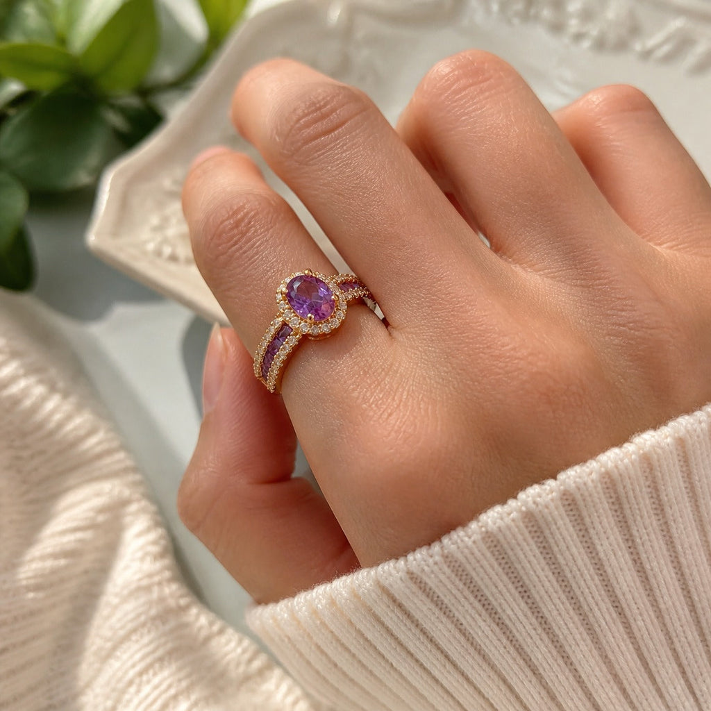 Odelia Violette Lumina Ring aus Roségold